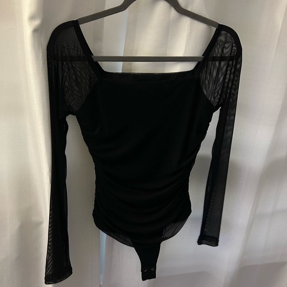 Elegant Black Long Sleeve Bodysuit